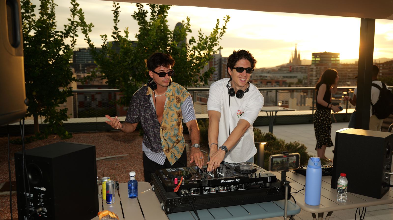 On the decks at sunset